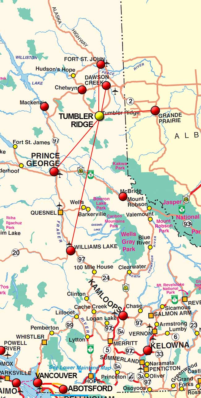 Flights To Tumbler Ridge / Charter Flight Network